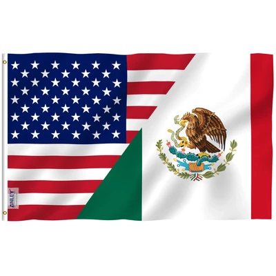 Flags 3X5 US & Mexico Split