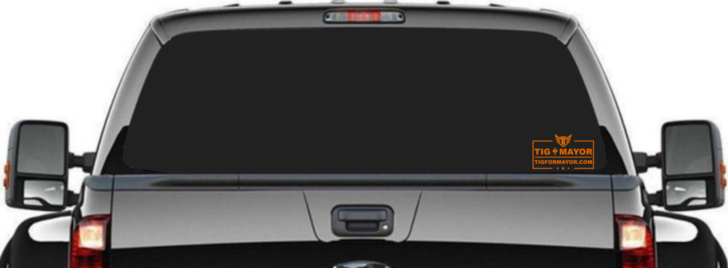 TIG4MAYOR Decal, Color: Orange, Size: 5.5"X3"