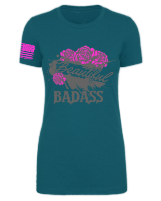 Beautiful Badass Roses Teall W/Pink/Grey S/S