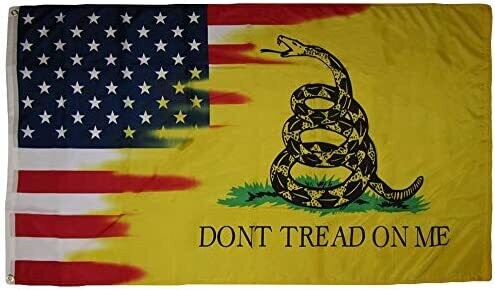 Flags 3x5 Gadsden/USA Split Antiqued