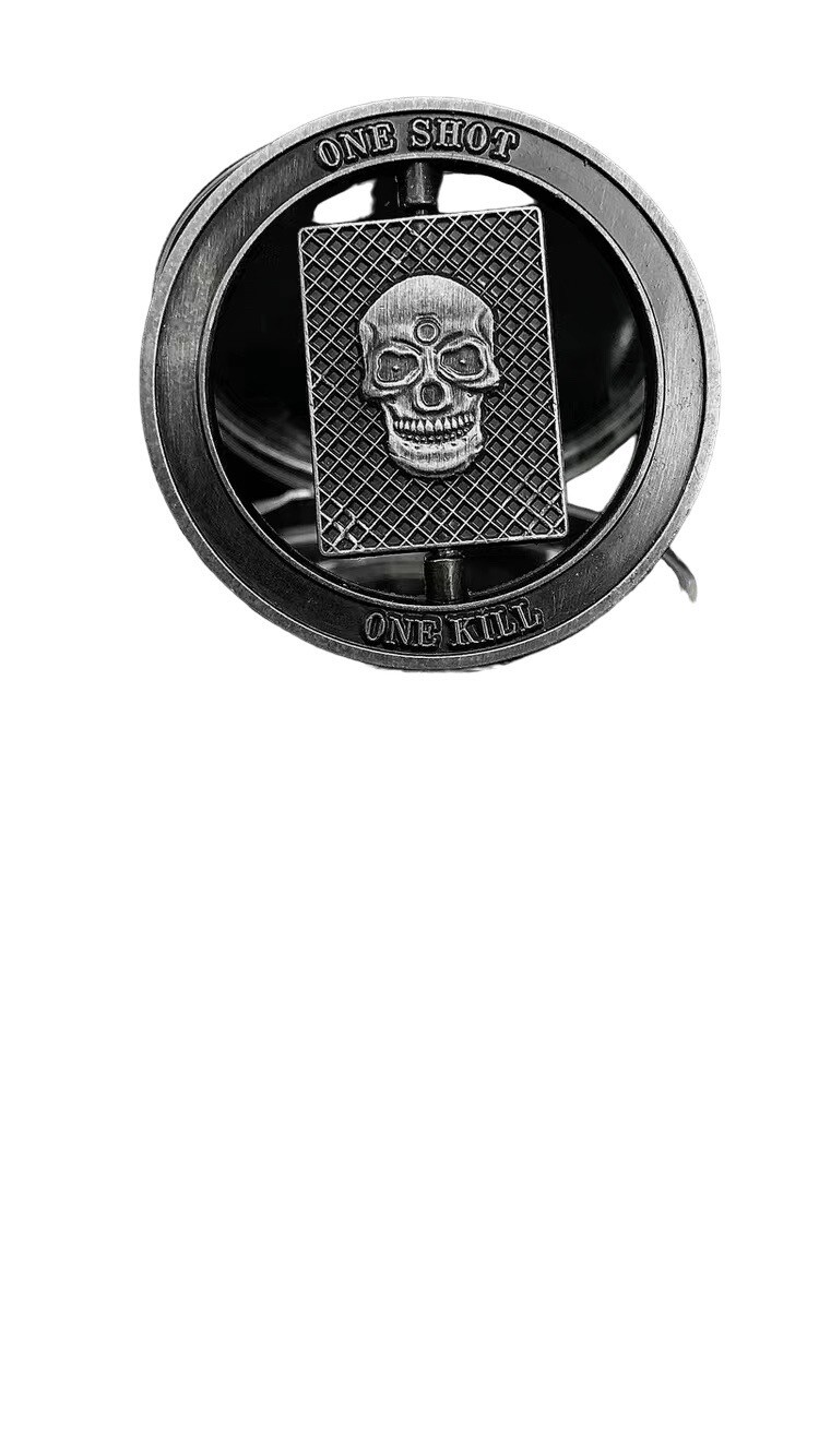 Challenge Coin Spinning Ace Skull