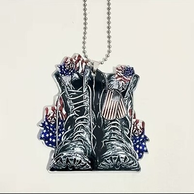Freedom Boots Acrylic Rearview Mirror Decoration / Keychain
