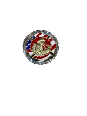 Challenge Coin Fire Rescue American Flag