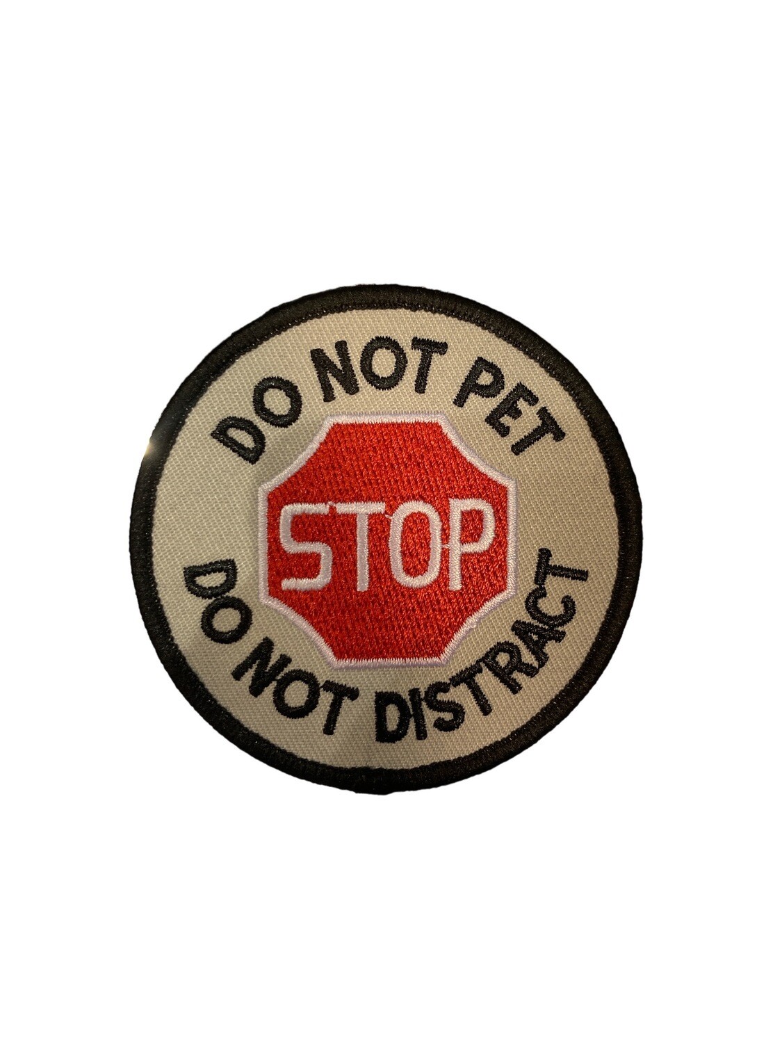 Patches Stop Do Not Pet Round Elk/Wht/Red