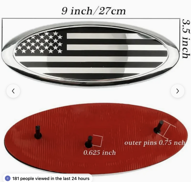 9"  Front Grille / Rear Tailgate Emblem F250 F150 
