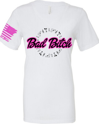 Bad Bitch Pink/Black White S/S V-NK