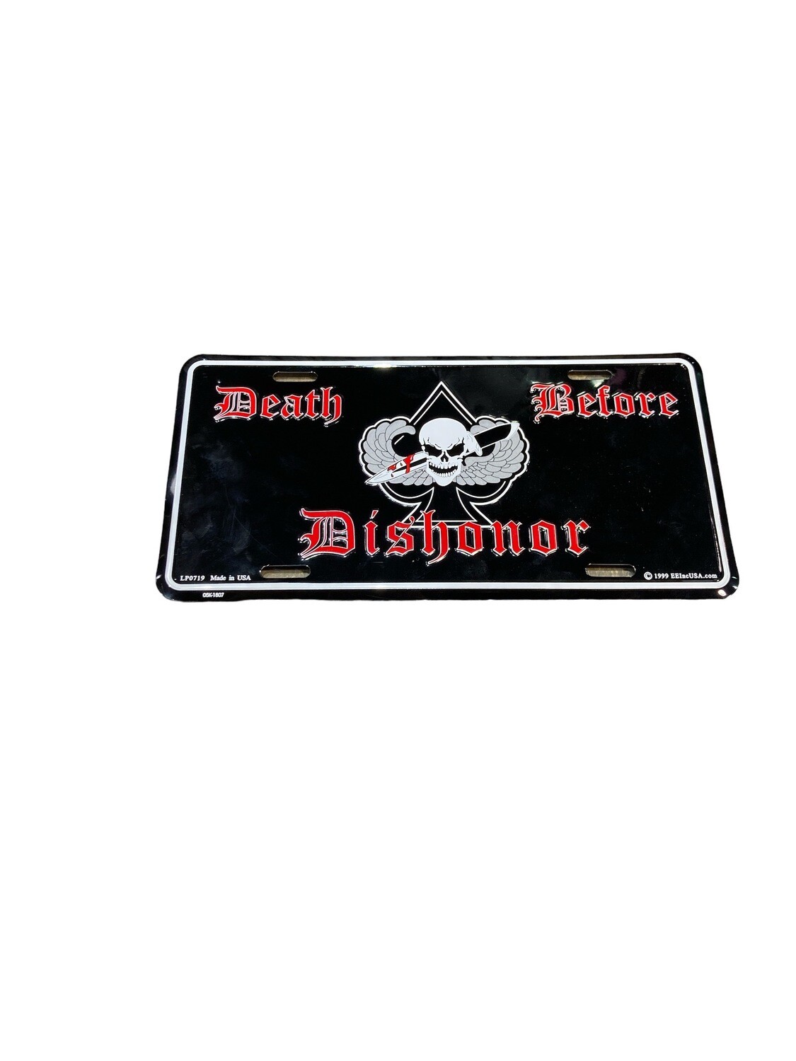 Death Before Dishonor w/Knife License Plate