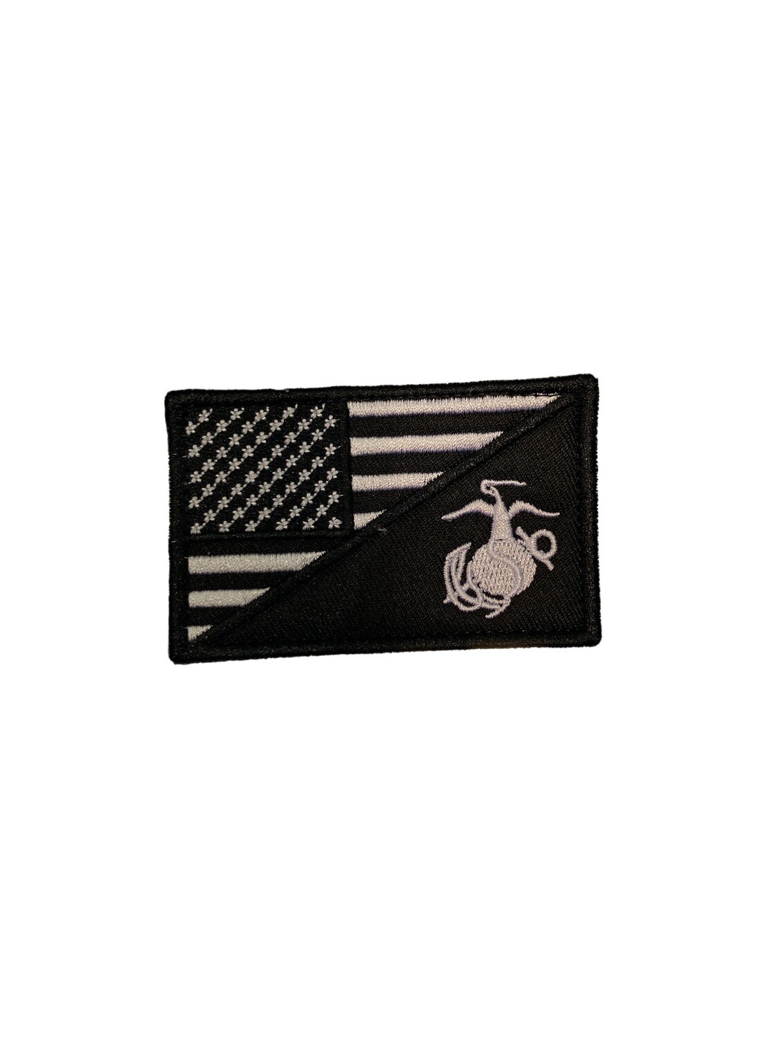 Patches US Flag/ Marines Black & White