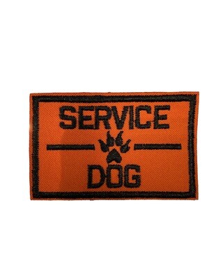Patches Service Dog Orange &black w/ Paw Print