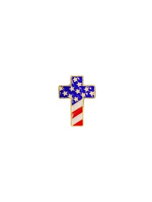 American Flag Cross Lapel Pin American Flag Cross Lapel Pin