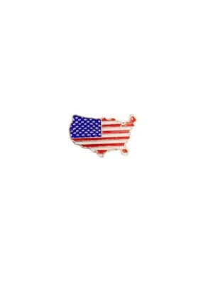 American Flag US Map Lapel Pin
