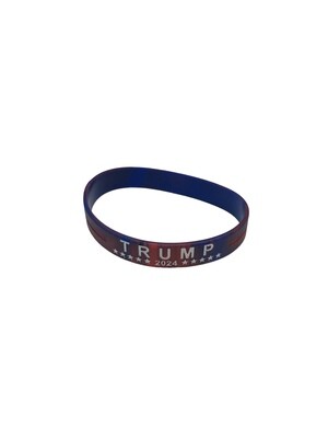 Trump 2025 RWB Stars & Stripes Silicone Bracelet