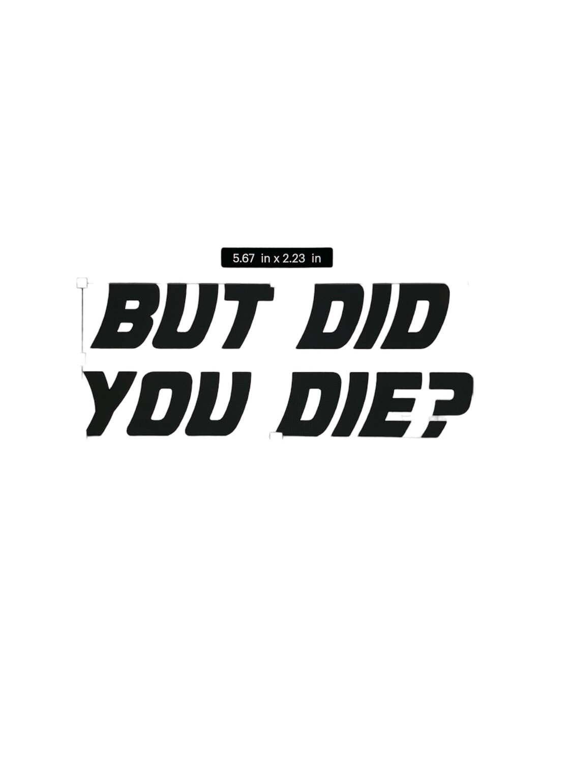 But Did You Die? 5.7" Decal