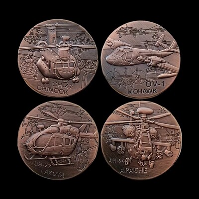 Army Helocopter Coins Bronze