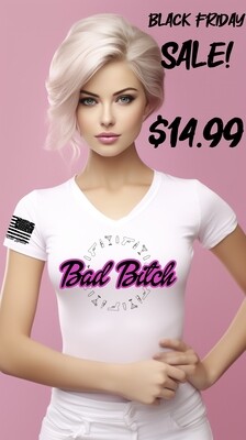Bad Bitch Pink/Black White S/S V-NK BF