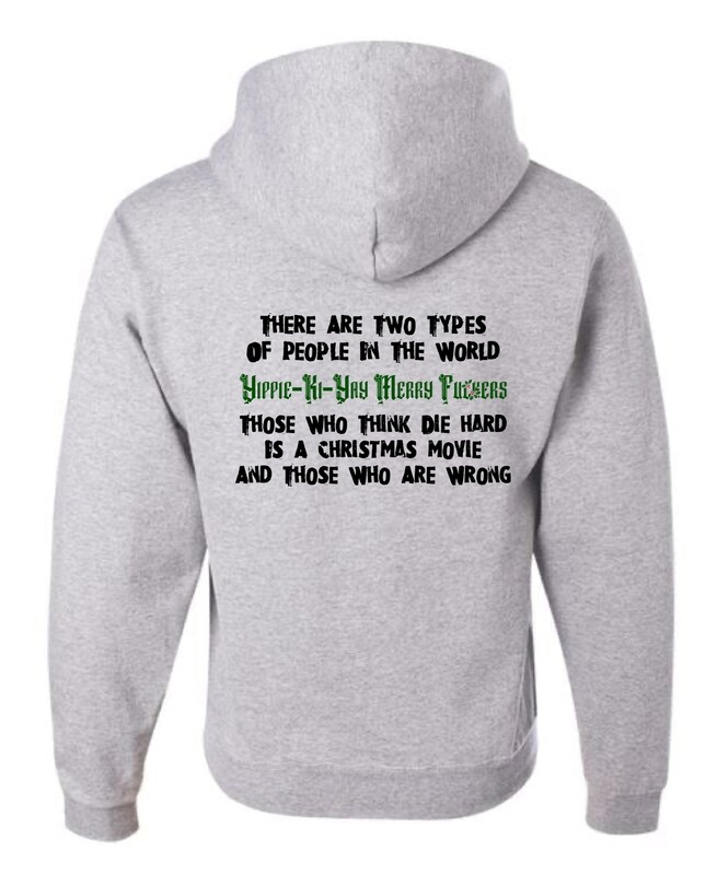 Full Yippie Ki Yay Hoodie Ash Grey