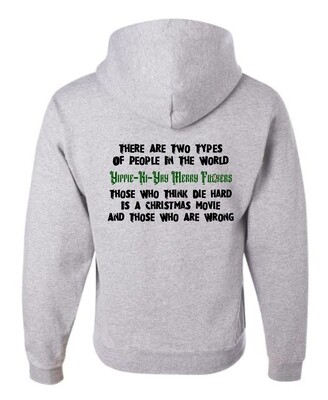 Full Yippie Ki Yay Hoodie Ash Grey