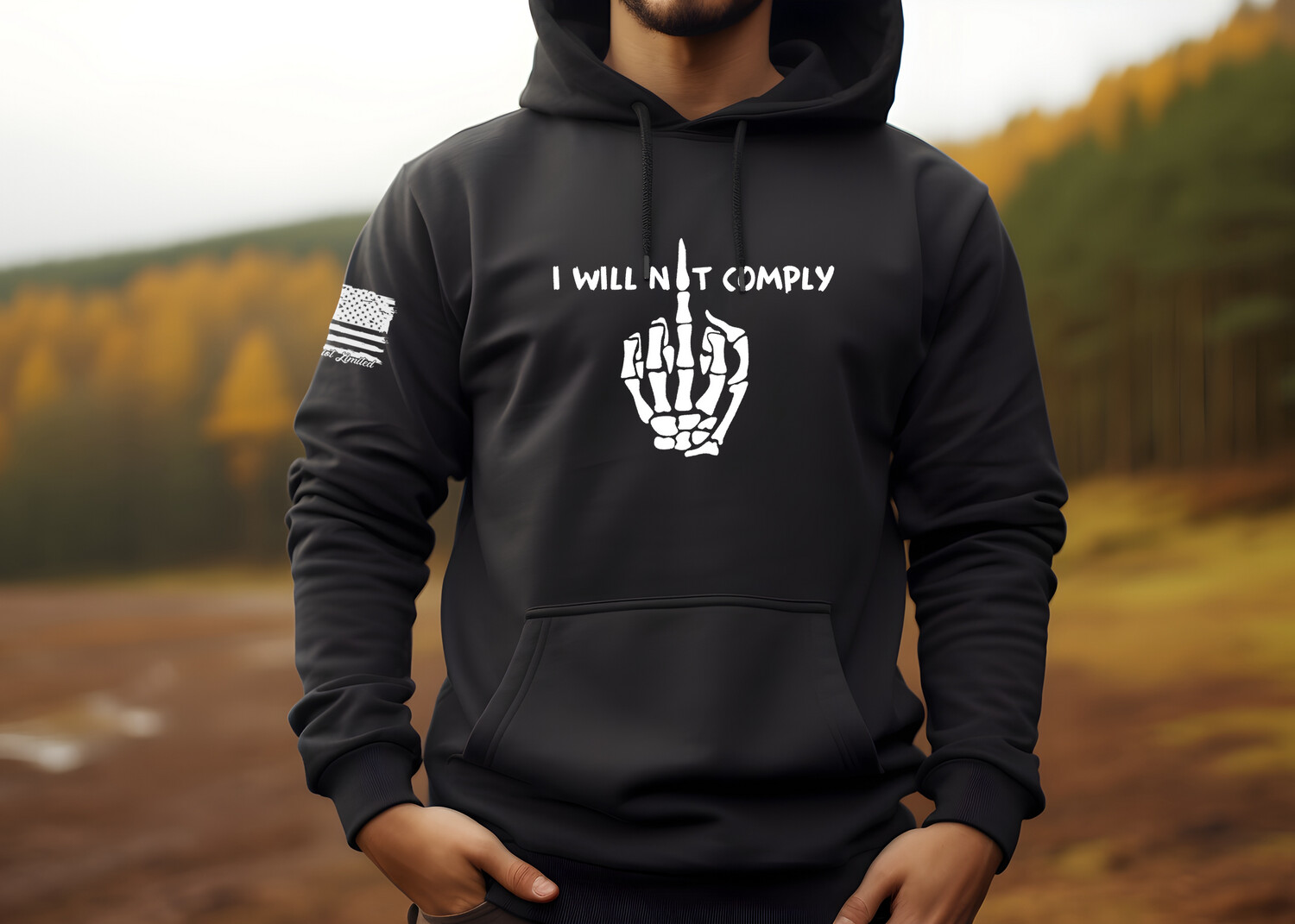 Will Not Comply Hoodie Black/White