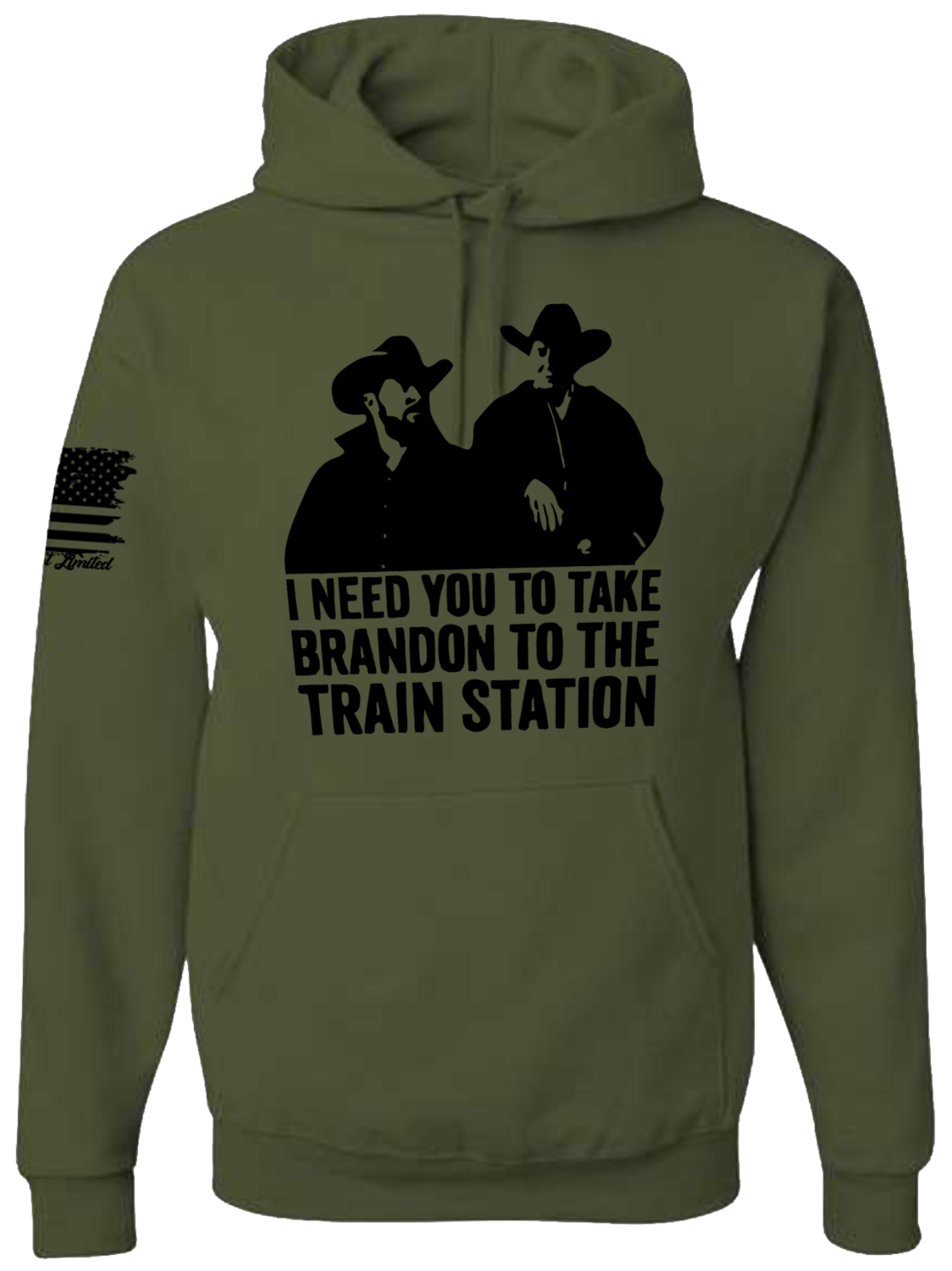 Take Brandon to the Train Station Hoodie OD Green