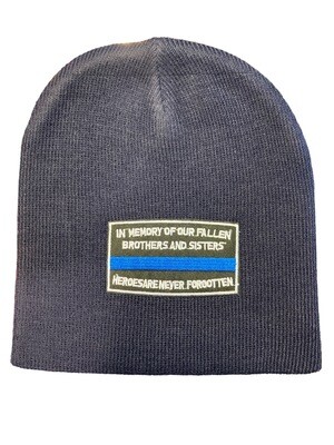 Blue Line Never Forgotten Beanie ( Uncuffed 8" )