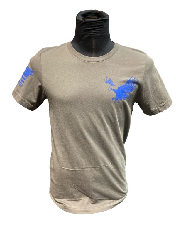 Flag w/ Eagle SS Grey w/Blue
