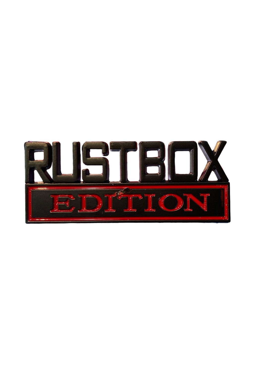 Rustbox Edition 1pk Red/Blk Car Badge