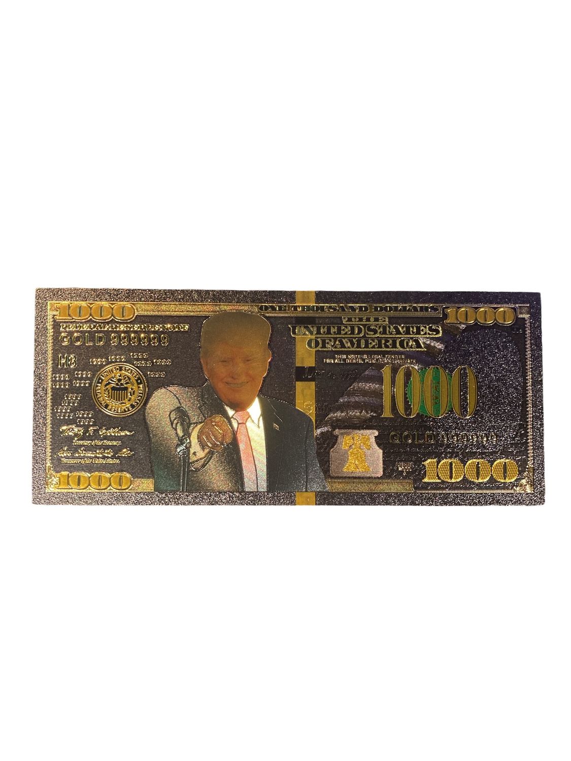 Black Gold Plated Trump $1,000 Notes