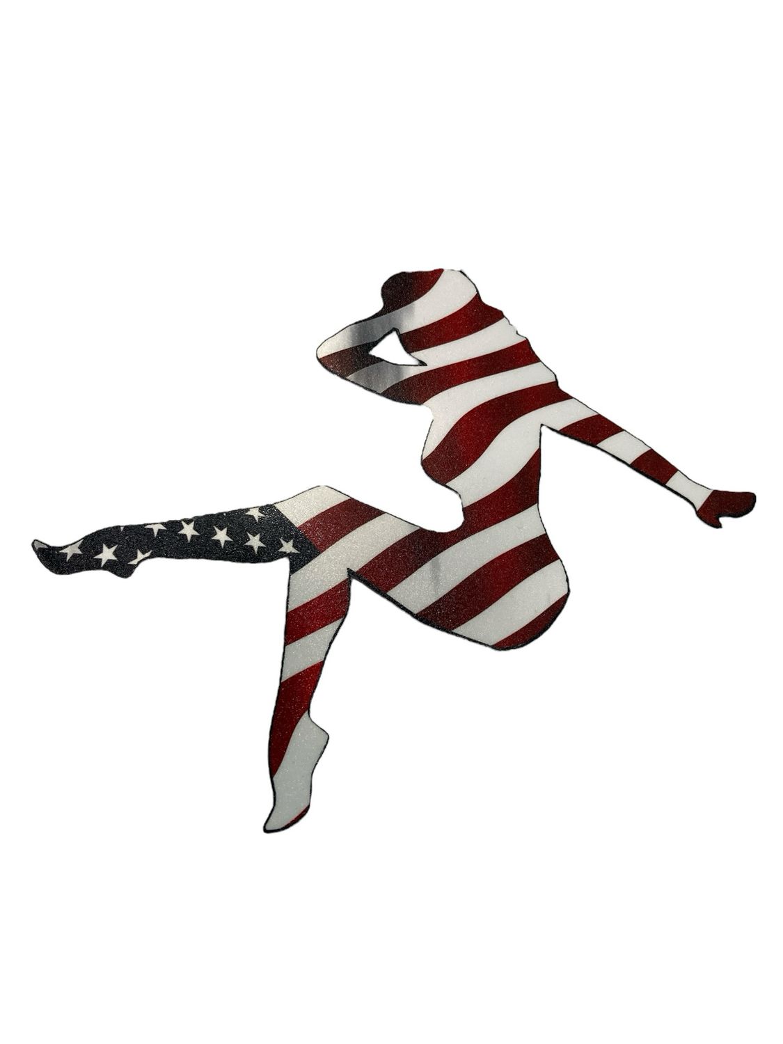  Pin Up Girl Flag Sticker