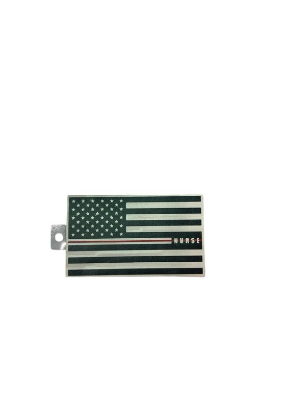 Nurse Red Line Flag Decal