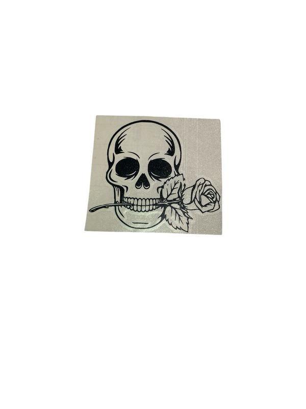 Skull With Rose, 5.7" Decal