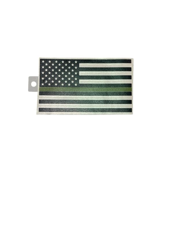 Traditional Green Line Flag Decal