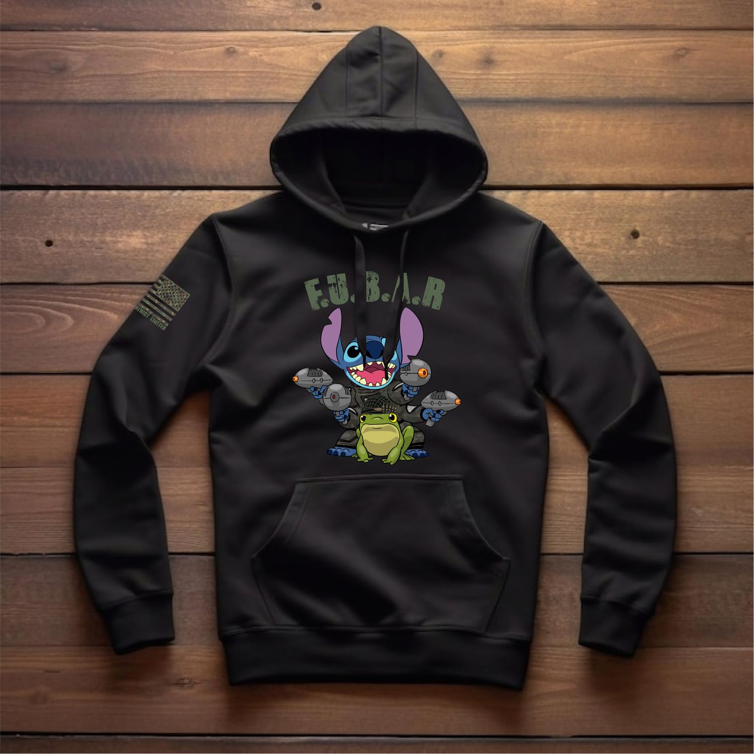 Stitch F.U.B.A.R Adult Black Hoodie