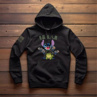 Stitch F.U.B.A.R Adult Black Hoodie