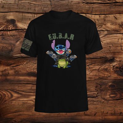 Stitch F.U.B.A.R Adult Black T-Shirt