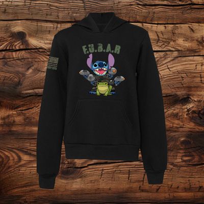 Stitch F.U.B.A.R Kids Black Hoodie