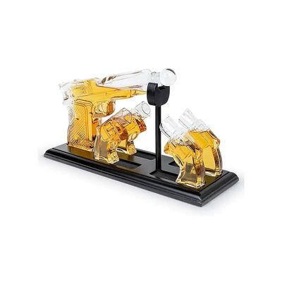 Bezrat Pistol Whiskey Decanter with Glass Set Bezrat Pistol Whiskey Decanter with Glass Set
