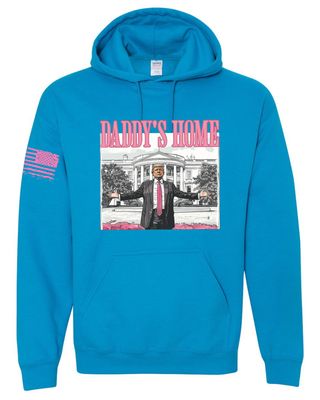 Trump Daddy's Home Blue W/Pink Words Hoodie