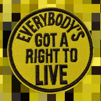 Patches Circular Everybody's Got A Right To Live Yellow/Black