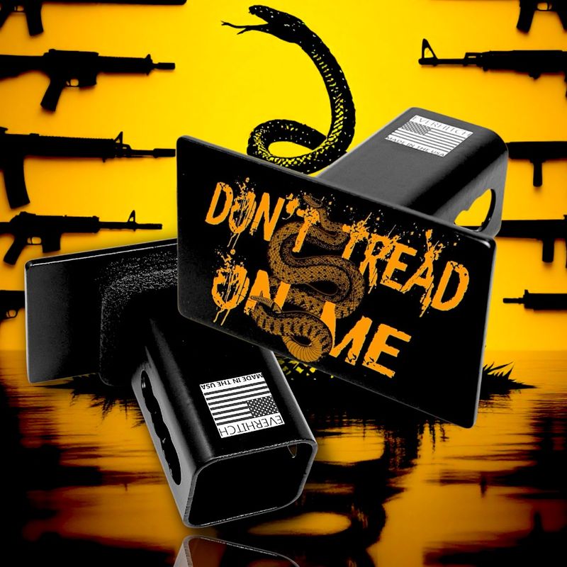 Black Metal Hitch Cover (Don't Tread On Me Gadsen)