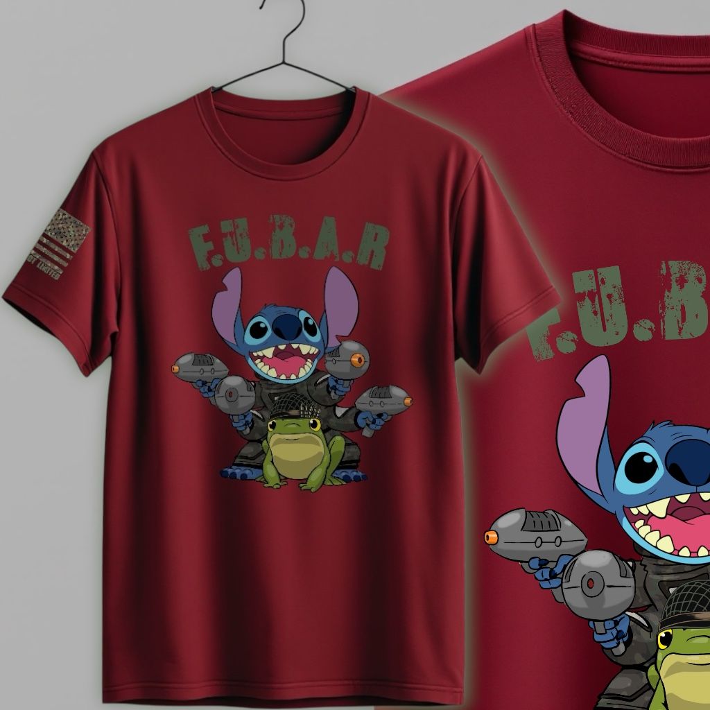 FUBAR Stitch Maroon T-Shirt