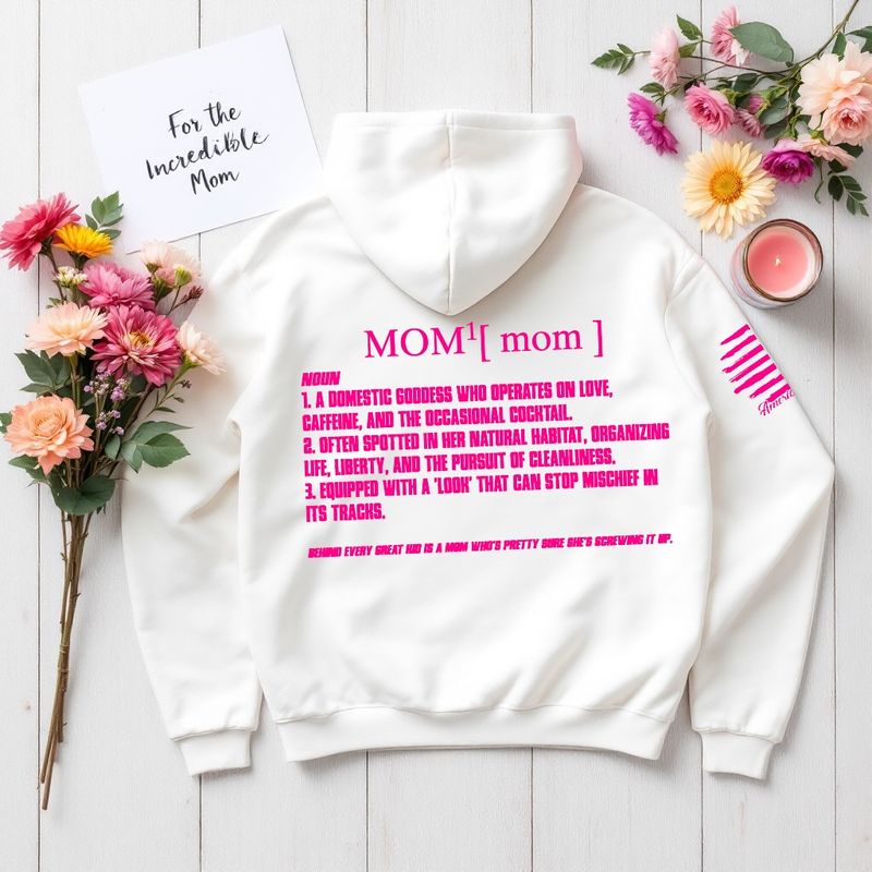 MOM Definition Hoodie White/Pink