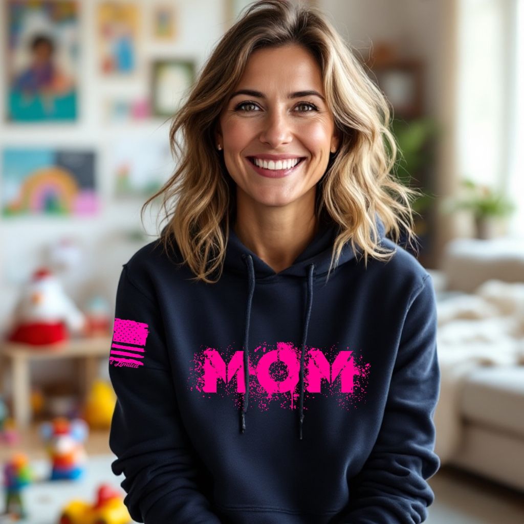 Mom Definition Hoodie ( Blue/Pink)