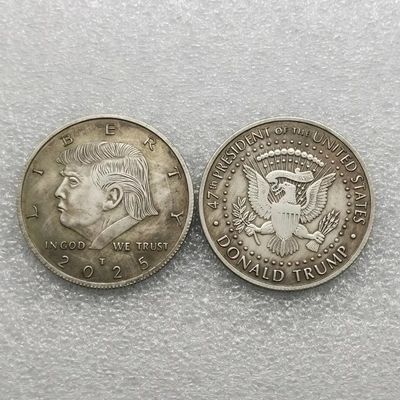 Challenge Coin Trump Silver Dollar 2025