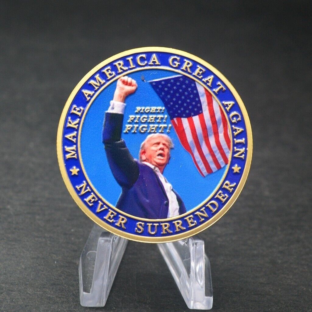 Challenge Coin Trump Never Surrender