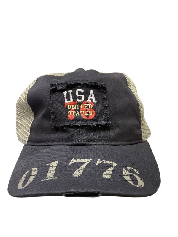 Hats USA United States 01776 Navy Blue/Silver Mesh SnapBack