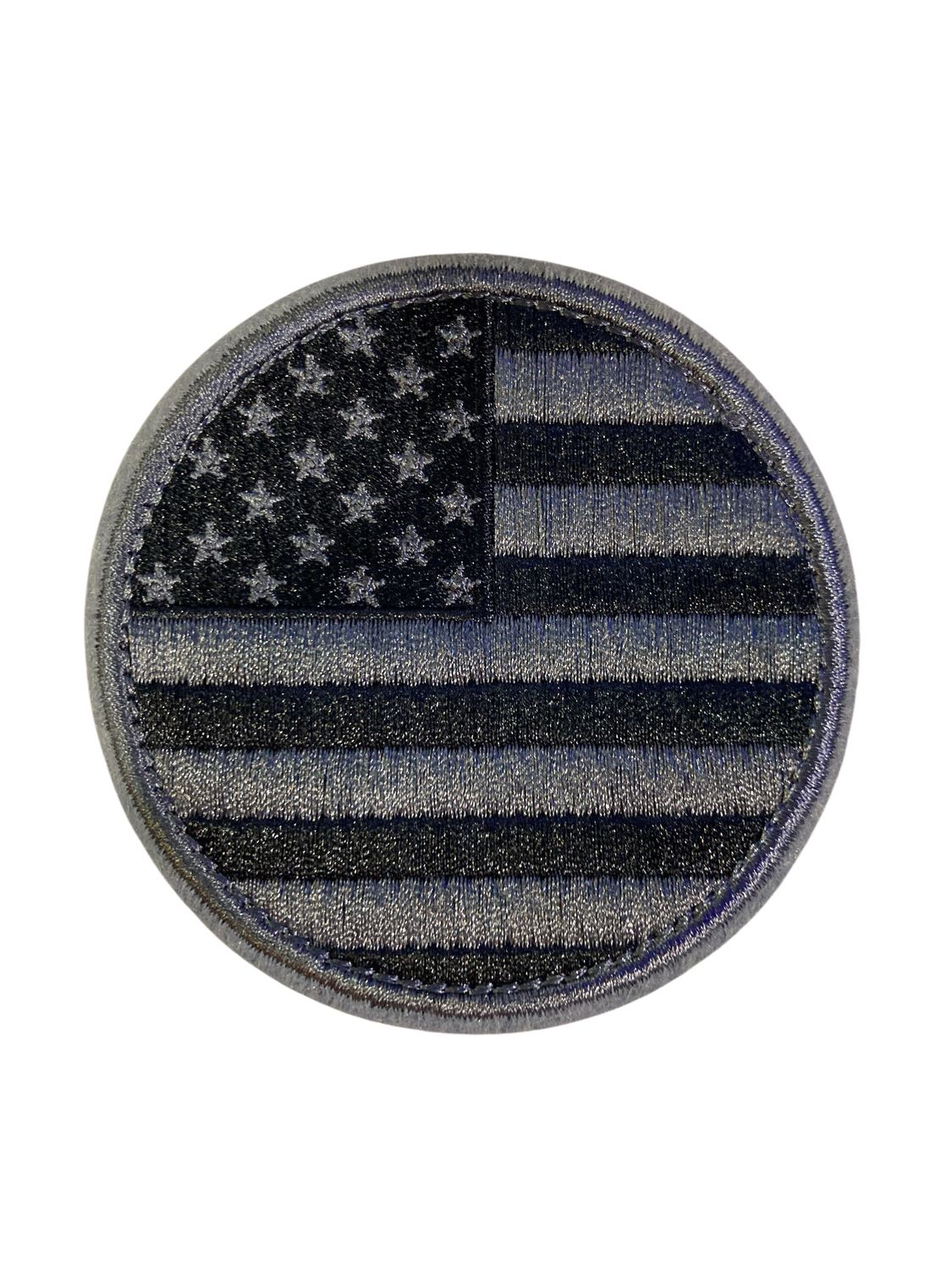 U.S. Patches USA Black & SGrey Round 
