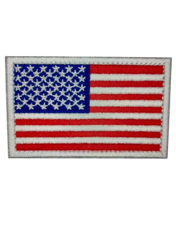 U.S. Patches RWB Flag White Outline