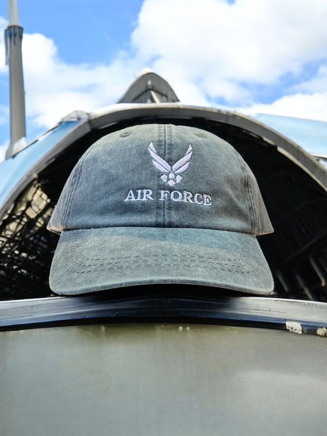 Air Force Logo Denim Buckle Back Hat
