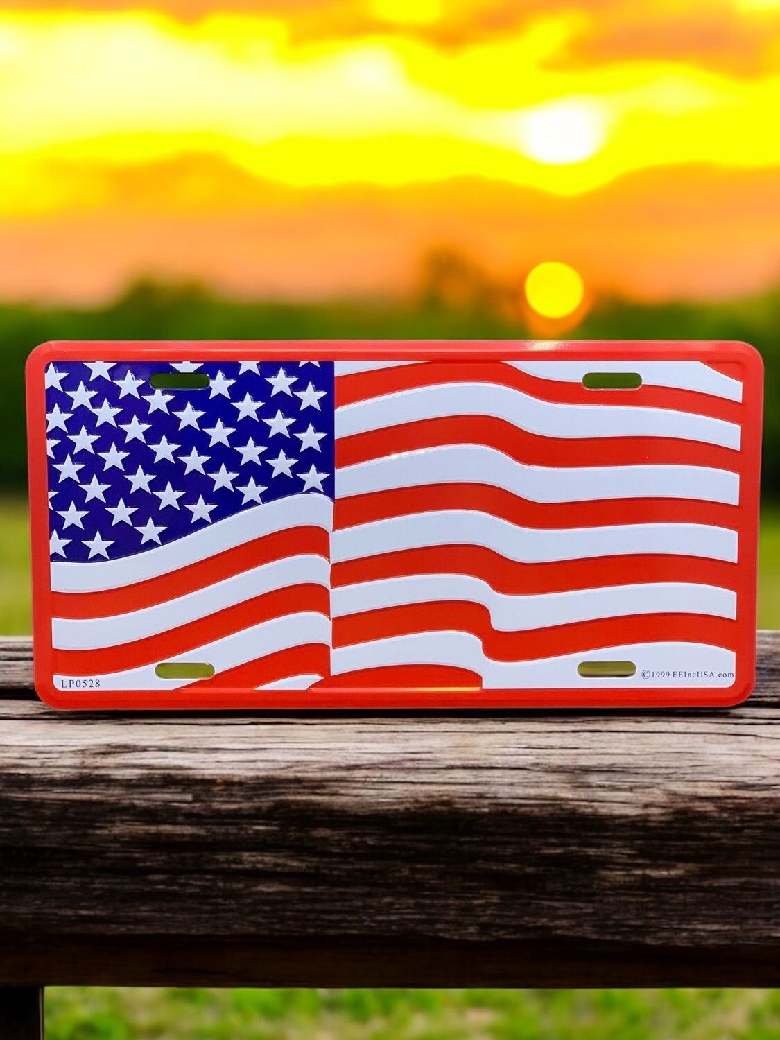 American Flag License Plate
