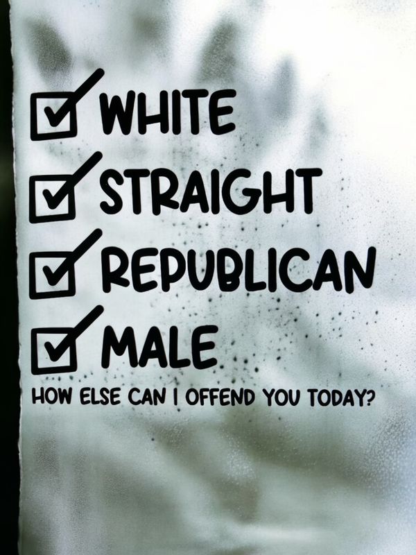 White, Straight Male Decal